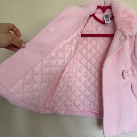 Little me! Pink cozy coat 24m 2T - Picture 3 of 6